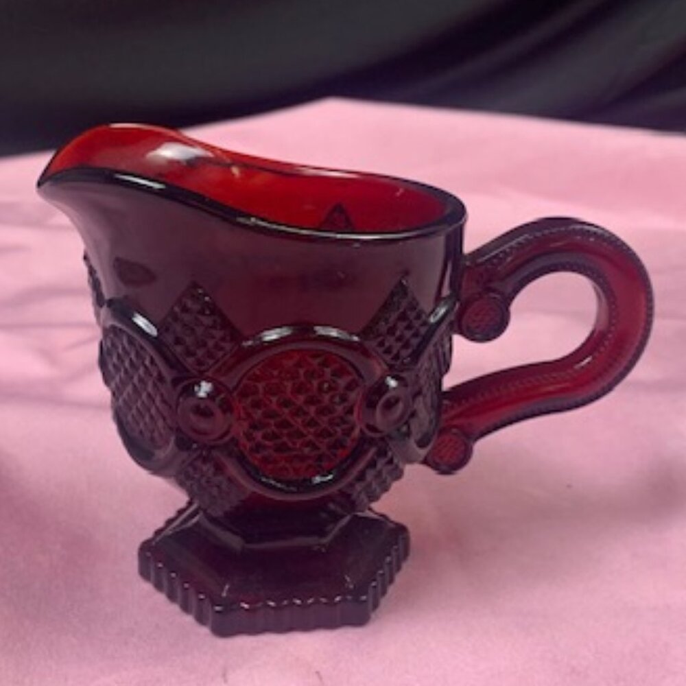 Vintage Avon 1876 Cape Cod Ruby Red Creamer)